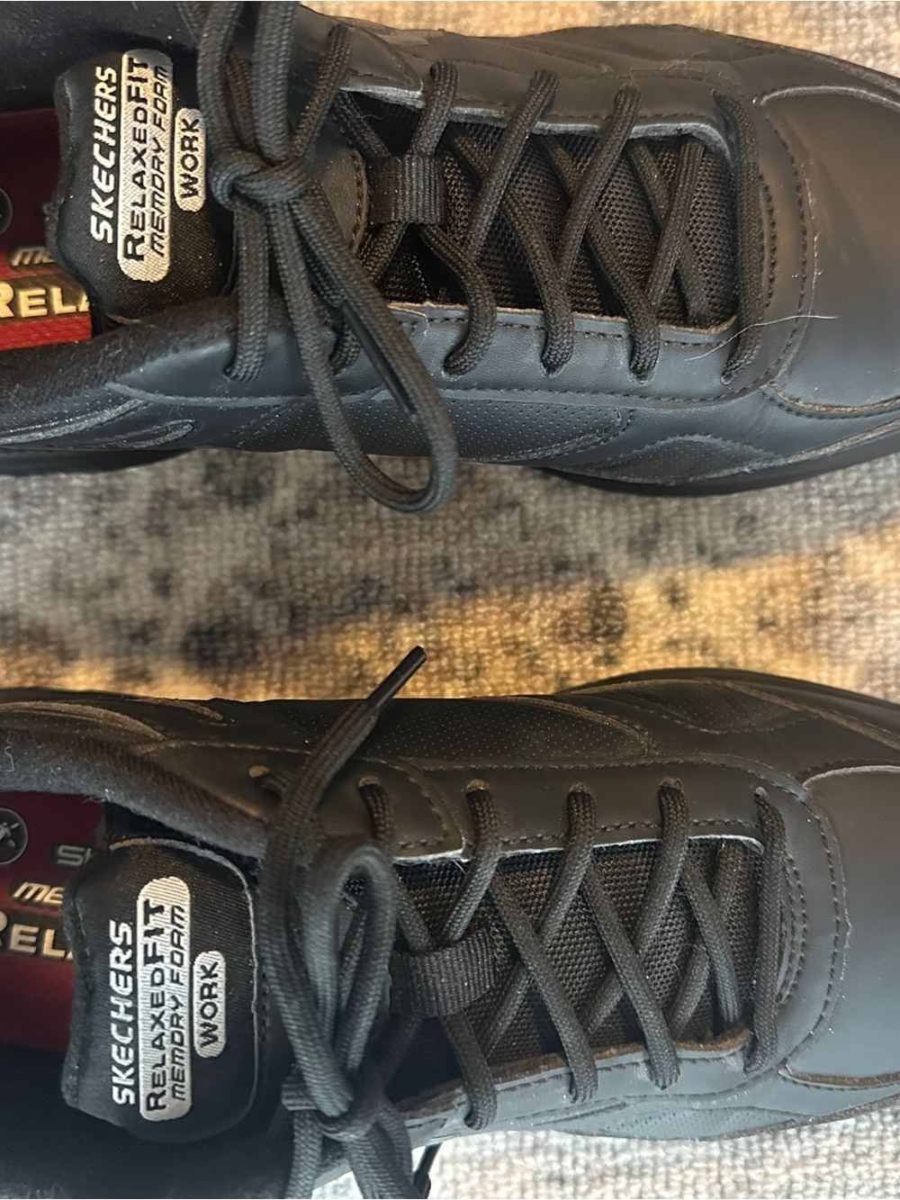 Skechers Black Womens Lace-Up Work Sneakers
